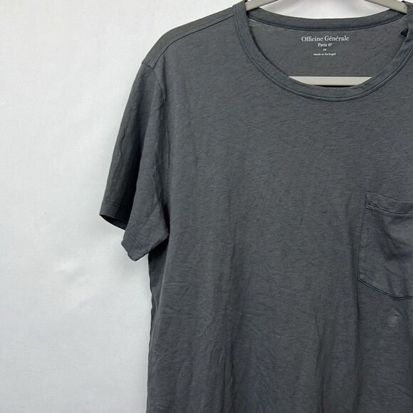 Officine Generale short sleeve charcoal pocket slub T-shirt medium NWT - Picture 8 of 16